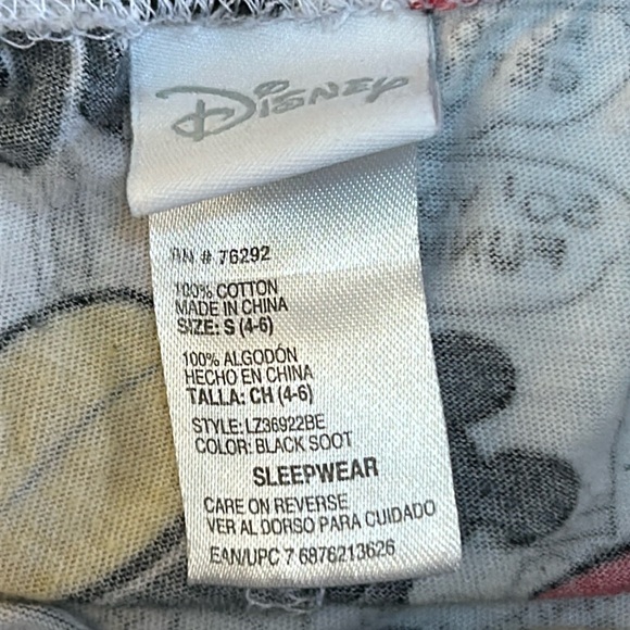 Small Disney 100% cotton Mickey Mouse pajama capri pants - Picture 2 of 2